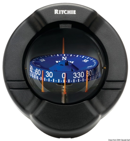 Bussola Ritchie Venturi Sail 3"3/4 nera/blu - 25.088.01