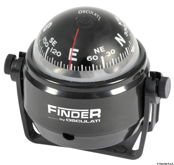 Bussola con staffa Finder nera, rosa nera - 25.170.01