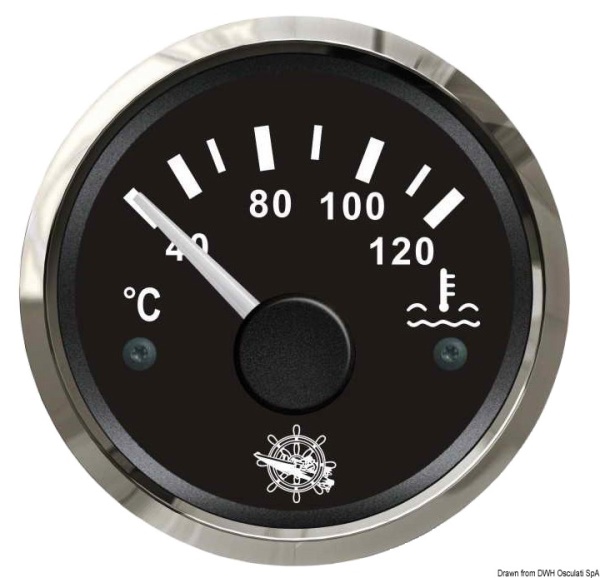 Indicatore temperaura acqua 40/120° nero/lucida - 27.321.08