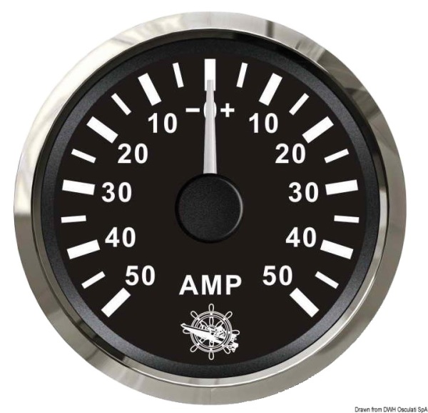 Amperometro con shunt 50 A nero/lucida - 27.321.23