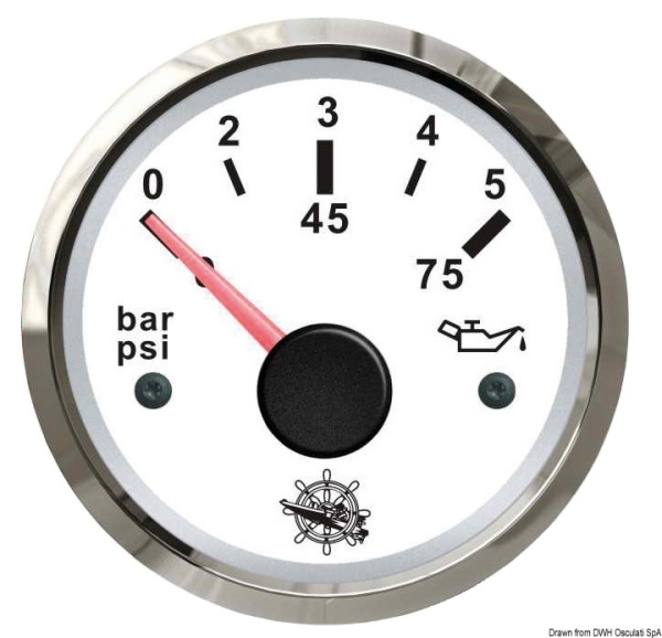 Indicatore pressione olio 0-5 bar bianco/lucida - 27.322.10
