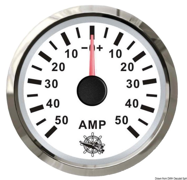 Amperometro con shunt 50 A bianco/lucida - 27.322.23