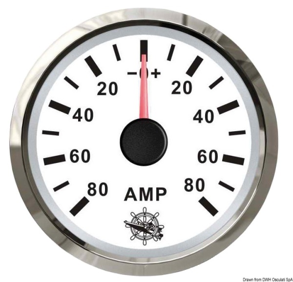 Amperometro con shunt 80 A bianco/lucida - 27.322.24