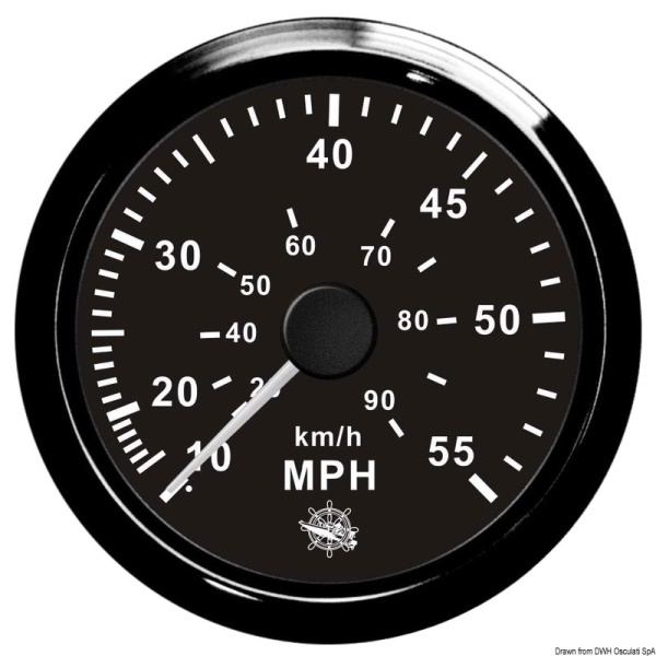 Spidometro Pitot 0-55 MPH nero/nera - 27.325.09