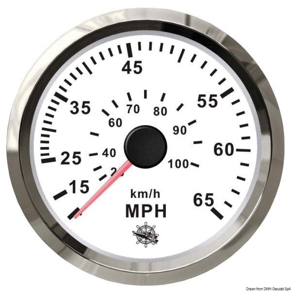 Spidometro Pitot 0-65 MPH bianco/lucida - 27.327.10