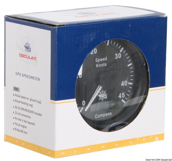 Spidometro Pitot 0-55 MPH nero/lucida - 27.326.09