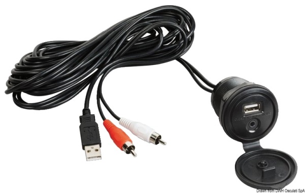Cavo ausiliare USB-AUX con frontalino stagno - 29.530.08