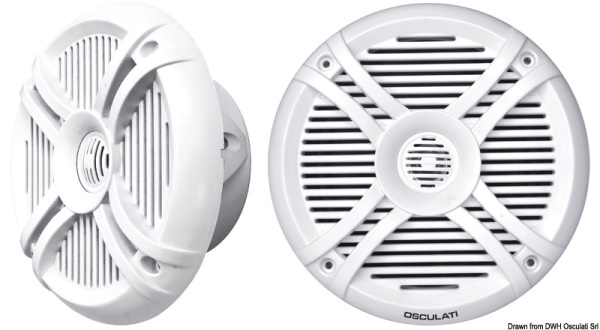 Coppia di casse a due vie con LED RGB progr. 5,25'' bianche - 29.747.01