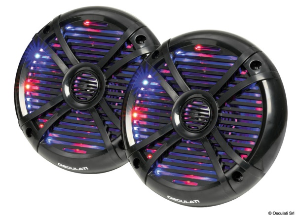 Coppia di casse a due vie con LED RGB progr. 5,25'' nere - 29.747.02