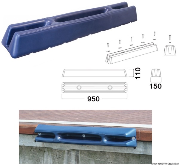 Protezione per pontile 950 mm blu - 33.519.10