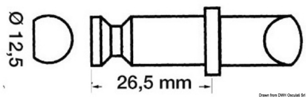 Scalmo plastica/ottone 12,5 x 26,5 mm - 34.430.08