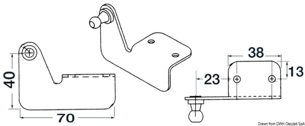 Piastr.squadra sbalzo sfera DX - 38.013.19
