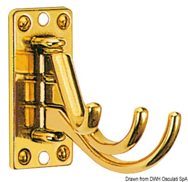 Appendiabiti 3 ganci ottone lucido 73x36 - 38.162.00