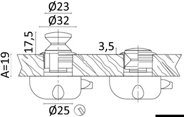 Pomello ot.cr. mm 19 - 38.181.03
