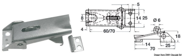 Chiusura a leva regol. 70x25mm - 38.241.00