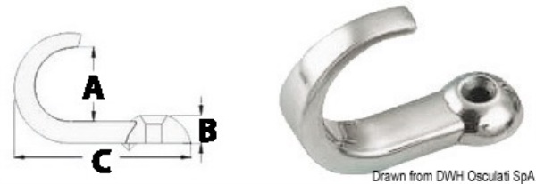Gancetto inox 15x5,7x35,8mm - 38.301.08
