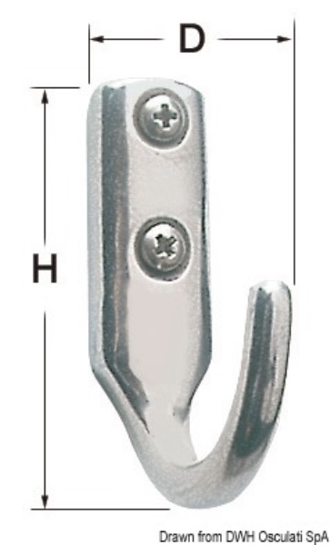 Gancetto inox  33x53 mm - 38.313.45