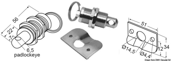 Chiusura gavoni inox lucchetto - 38.405.50