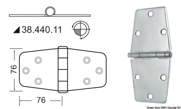 Cerniera inox 152x76 mm - 38.440.11