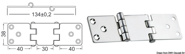 Cerniera inox 134x38 mm - 38.441.82