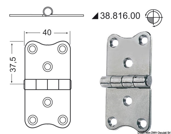 Cerniera inox - 38.816.00