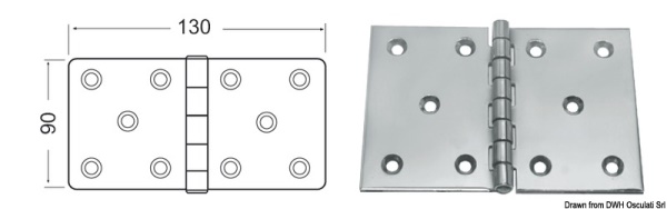 Cerniera inox 130x90 mm - 38.822.06