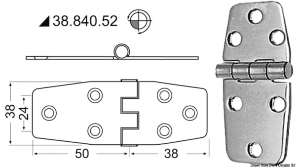 Cerniere inox 88x38 mm - 38.840.52