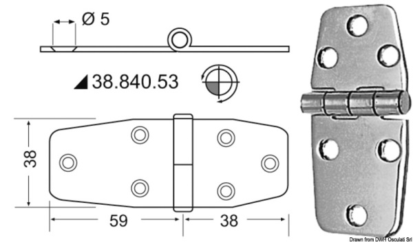Cerniere inox 97x38 mm - 38.840.53