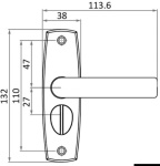 Coppia maniglie CONTEMPORARY DX per 38.130.02 - 38.130.20