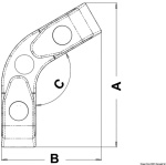 Osculati - Passacavo angolare a rulli 120°