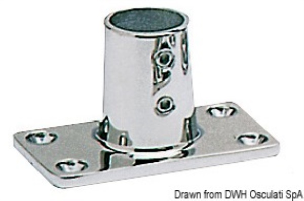 Base inox diritta quadra 22 mm - 41.113.22