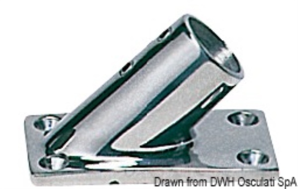 Base rettangolare inox 45° 22 mm - 41.165.00