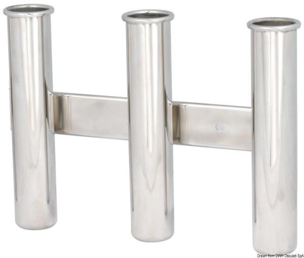 Reggicanne inox a parete 3 posti - 41.167.80