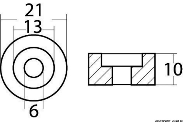 Rondella anodo magnesio fuoribordo - 43.261.02