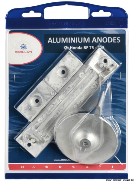 Kit anodi fuoribordo alluminio Honda 75/225 Hp - 43.291.61
