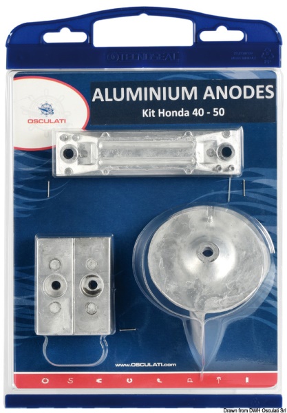 Kit anodi fuoribordo alluminio Honda 40/50 Hp - 43.291.66