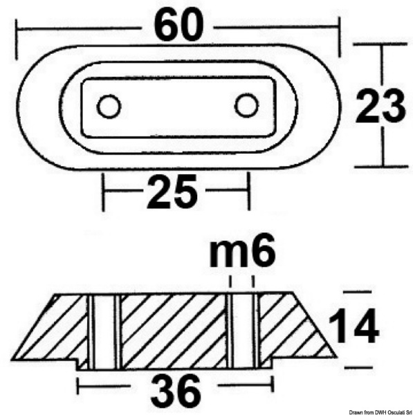 Anodo alluminio piatrina Honda mm 63x25 - 43.315.22