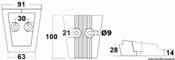 Anodo alluminio piede Volvo SX/DPS - 43.554.22