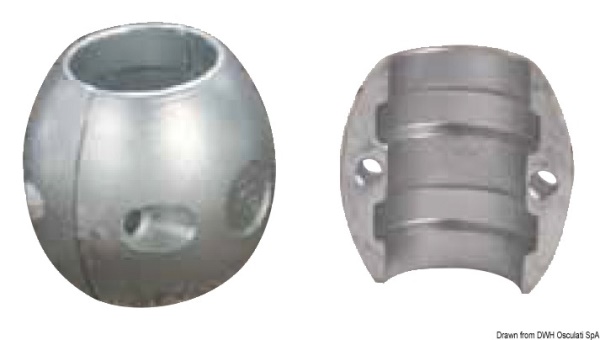 Anodo oliva alluminio asse mm 25 - 43.802.25