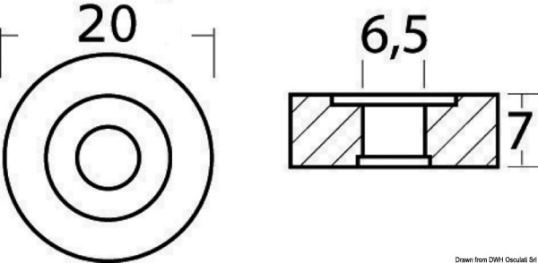 Anodo alluminio MERCURY rondella 4/6 HP - 43.823.92
