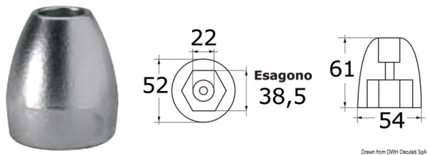Anodo alluminio ogiva Bravo III - 43.966.51