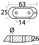 Osculati - Anodo zinco cavalletto Yamaha 4/70 HP