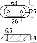 Osculati - Anodo zinco cavalletto Yamaha 4/70 HP