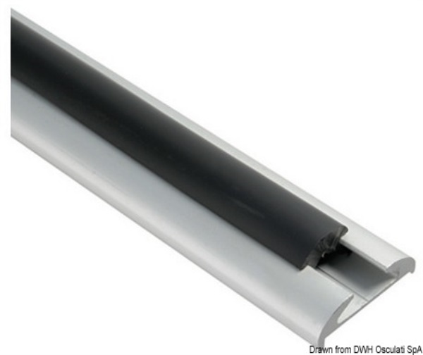 Profilo parabordo alluminio anodizzato 56 x 14+5mm (barre da 6 m) - 44.486.10