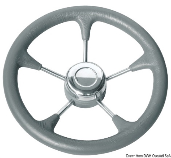 Volante poliuretano razze inox Ø mm 280 grigio - 45.127.02