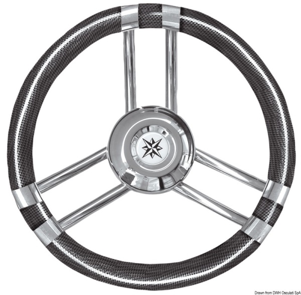 Volante C inox/carbonio 350 mm - 45.137.05