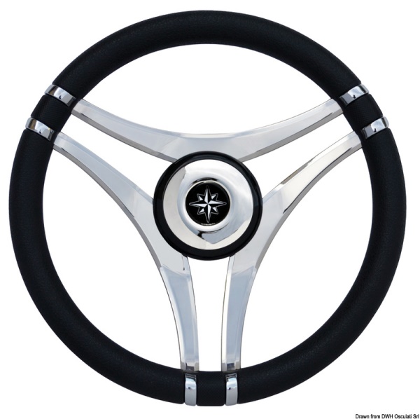 Volante IMPACT nero Ø 350 mm con razze acciaio - 45.141.01