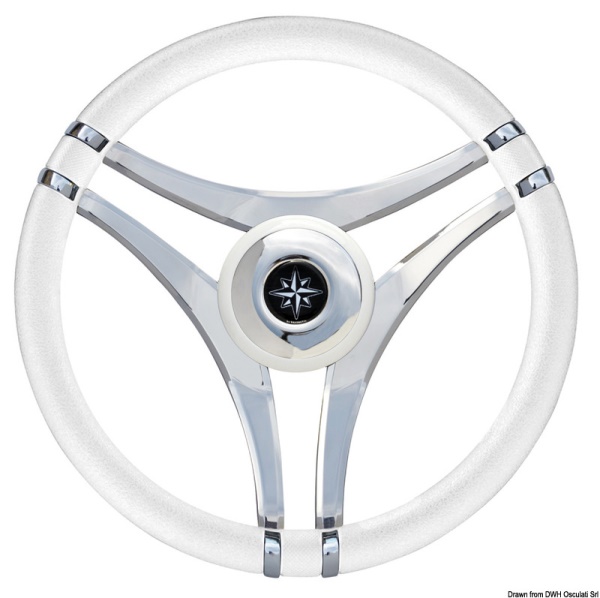 Volante IMPACT bianco Ø 350 mm con razze acciaio - 45.141.03