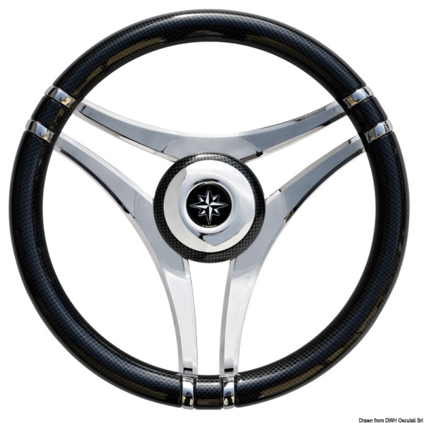 Volante IMPACT carbon look Ø 350 mm razze acciaio - 45.141.04