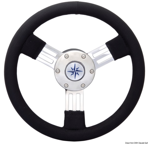 Volante Pegaso razze inox Ø mm 300 nero - 45.158.45